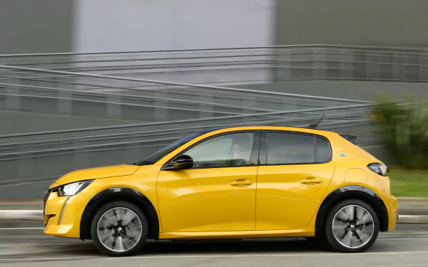 supermini electric car vehicle Peugeot e-208 GT HD Desktop Wallpaper | Background Image