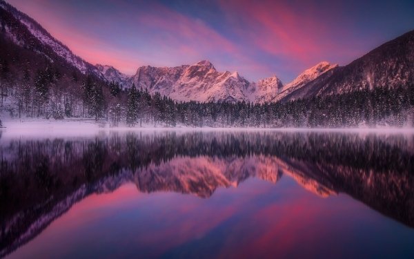 Earth Lake Lakes Winter Reflection HD Wallpaper | Background Image