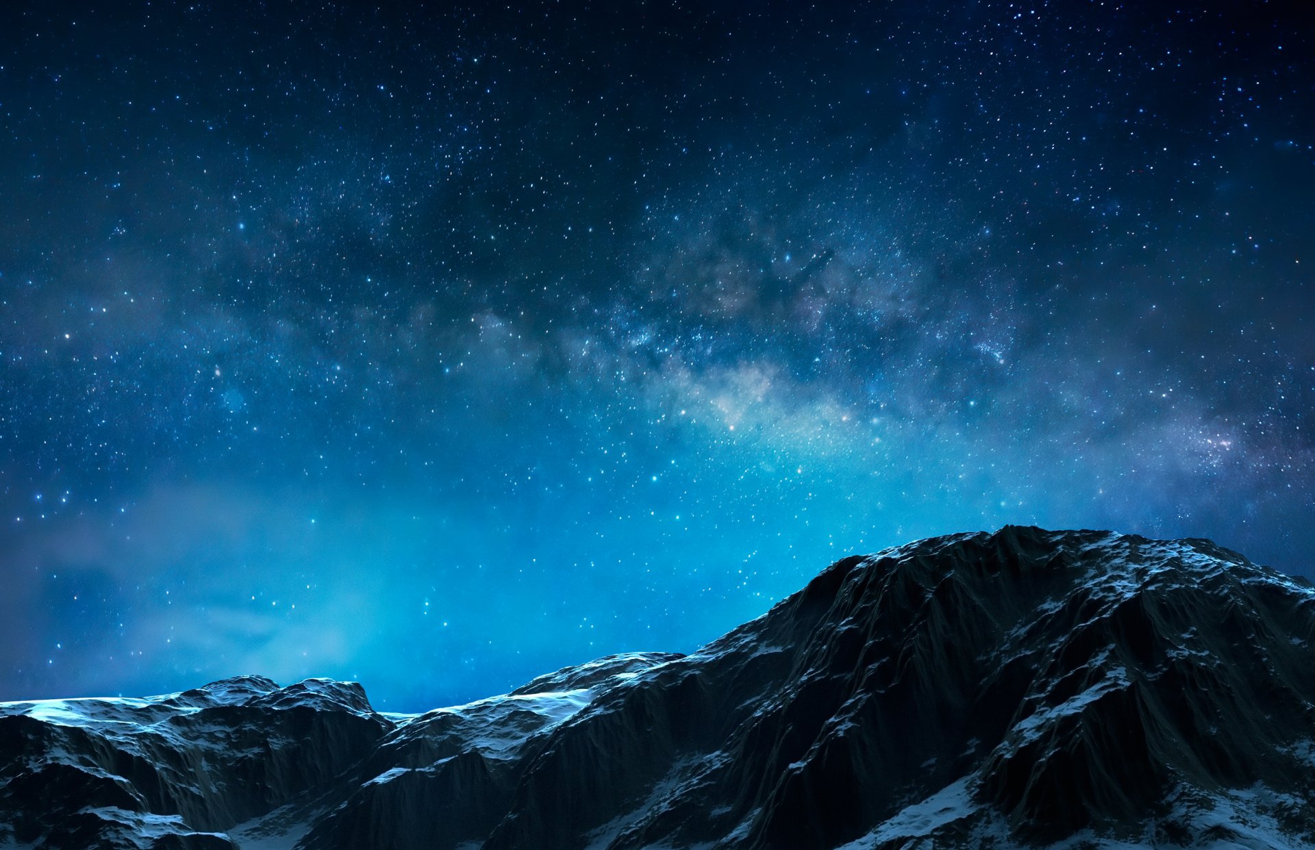 Download Mountain Night Nature Sky HD Wallpaper