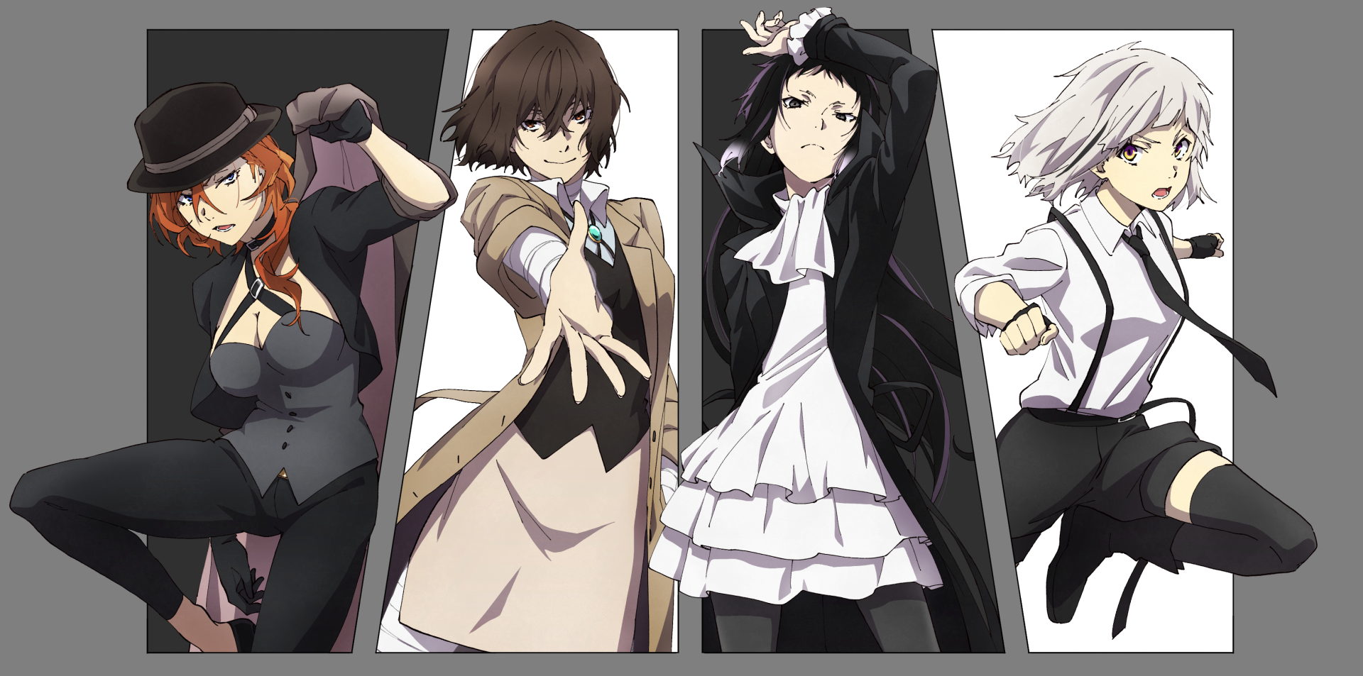 Download Genderbend Atsushi Nakajima Chuya Nakahara Osamu Dazai Ryūnosuke Akutagawa Anime Bungou Stray Dogs HD Wallpaper