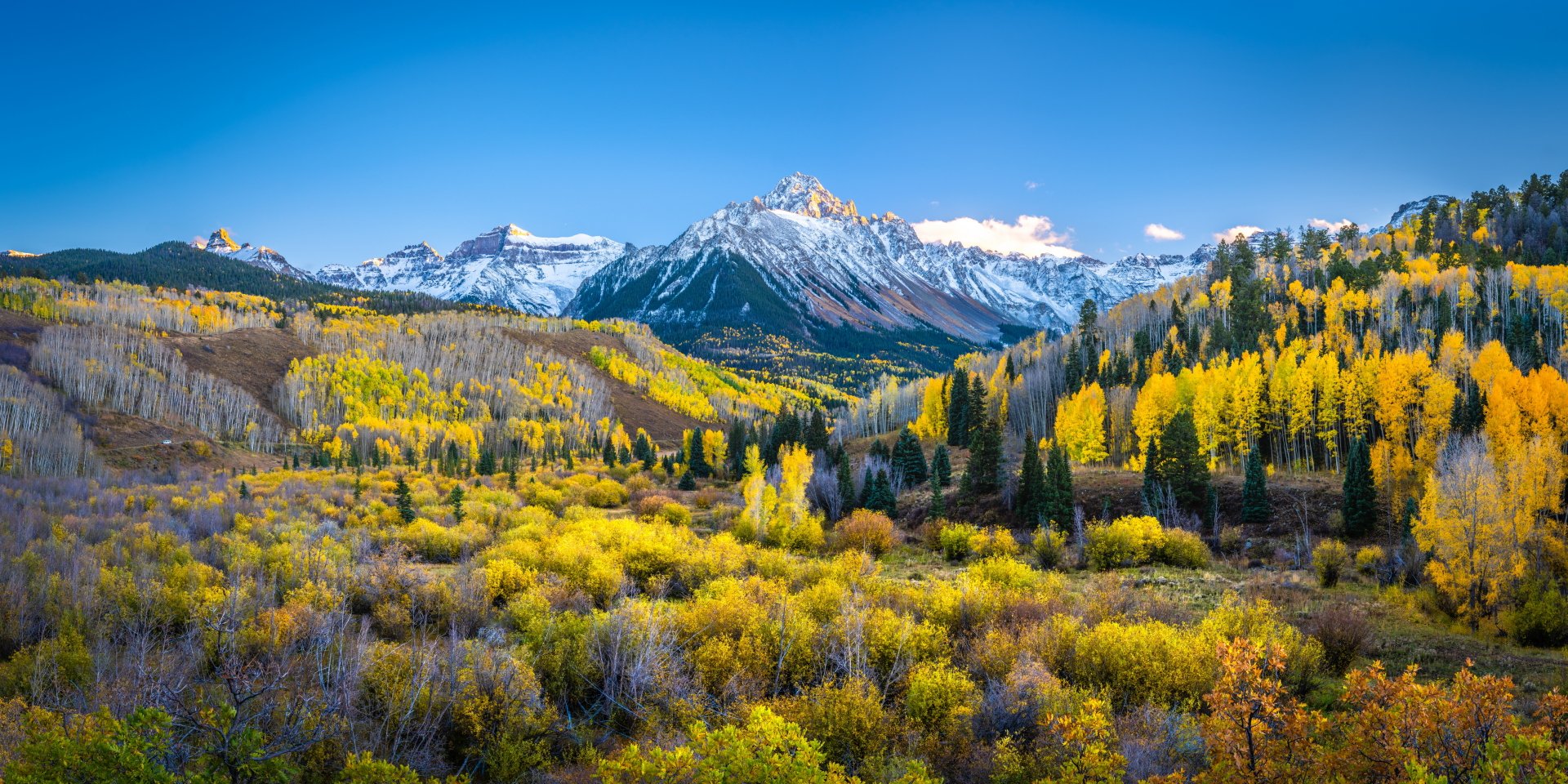 Download Mountain Fall Panorama Nature Landscape  4k Ultra HD Wallpaper