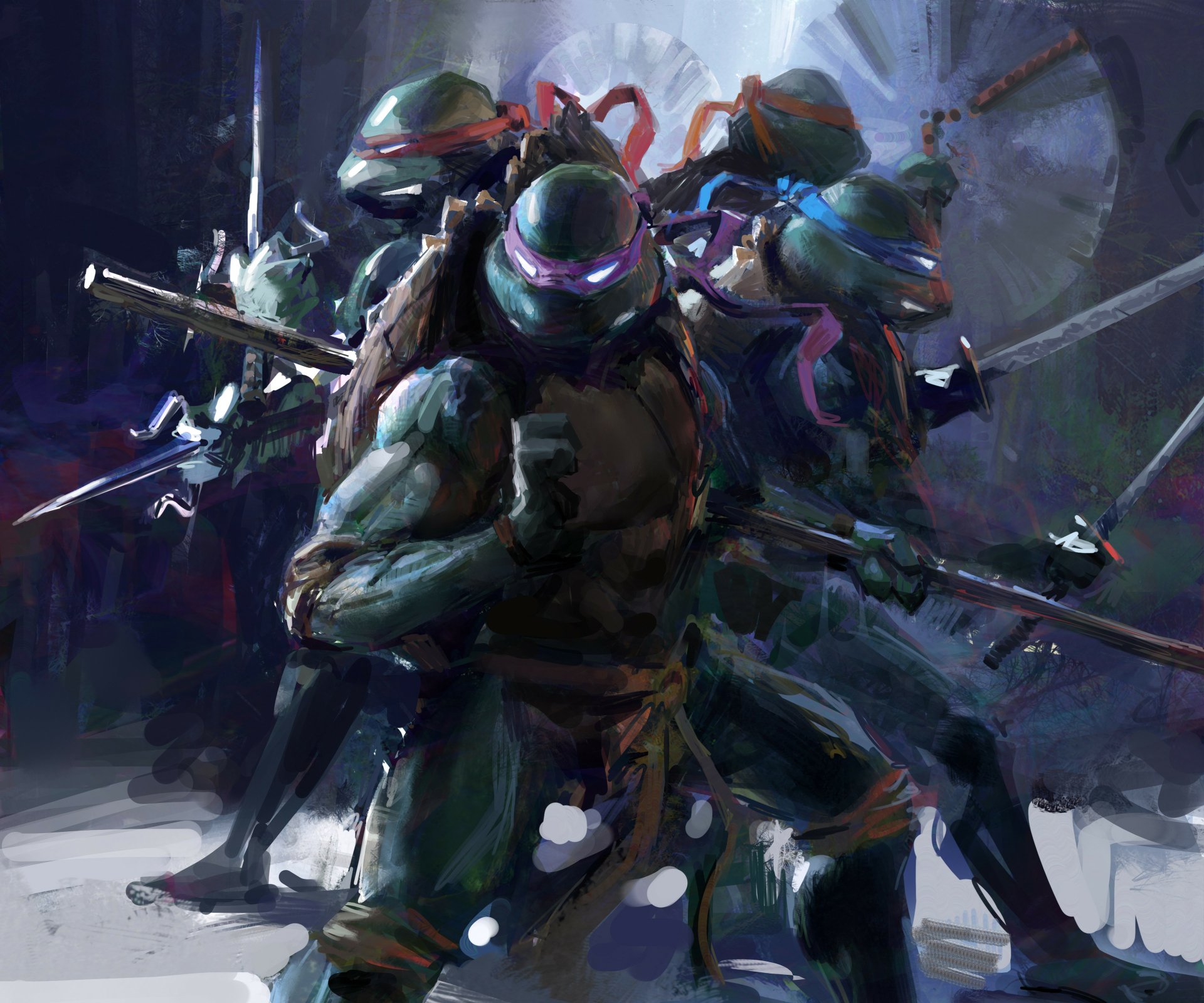 Download Raphael (TMNT) Michelangelo (TMNT) Leonardo (TMNT) Donatello (TMNT) Comic Teenage Mutant Ninja Turtles 4k Ultra HD Wallpaper by John Wallin Liberto