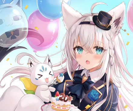 hololive Shirakami Fubuki Anime Virtual Youtuber HD Desktop Wallpaper | Background Image