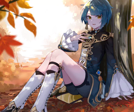 Xingqiu (Genshin Impact) video game Genshin Impact HD Desktop Wallpaper | Background Image