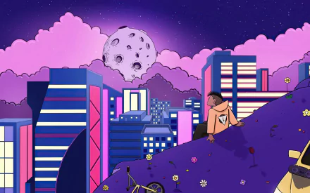 city artistic synthwave HD Desktop Wallpaper | Background Image