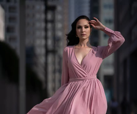 pink dress woman model HD Desktop Wallpaper | Background Image