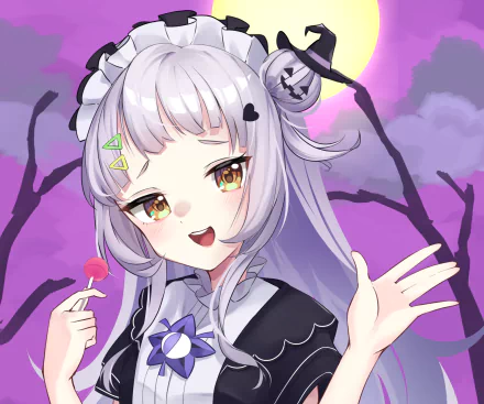 hololive Murasaki Shion Anime Virtual Youtuber HD Desktop Wallpaper | Background Image