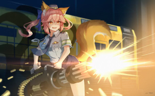 minigun uniform Caster (Fate/Grand Order) Anime Fate/Grand Order HD Desktop Wallpaper | Background Image