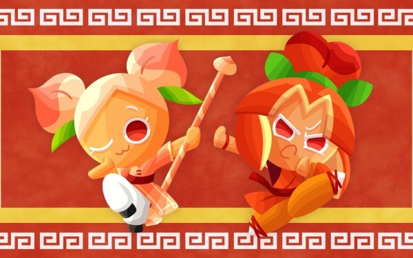 Video Game Cookie Run: OvenBreak Cookie Run Peach Cookie Plum Cookie HD Wallpaper | Background Image