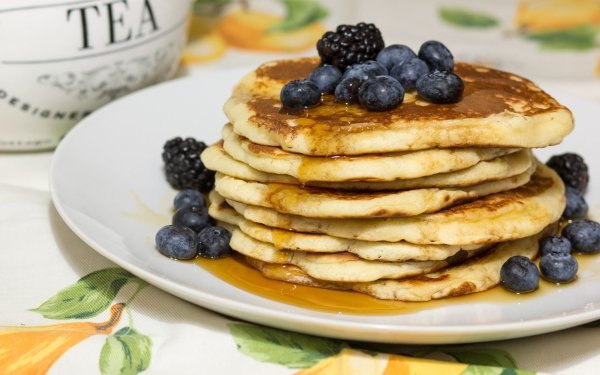 Food Pancake Blueberry Breakfast HD Wallpaper | Background Image