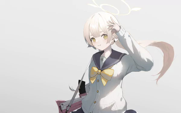 school uniform Ajitani Hifumi video game Blue Archive HD Desktop Wallpaper | Background Image