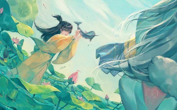 kimono Sesshōmaru (InuYasha) Rin (InuYasha) Anime InuYasha HD Desktop Wallpaper | Background Image