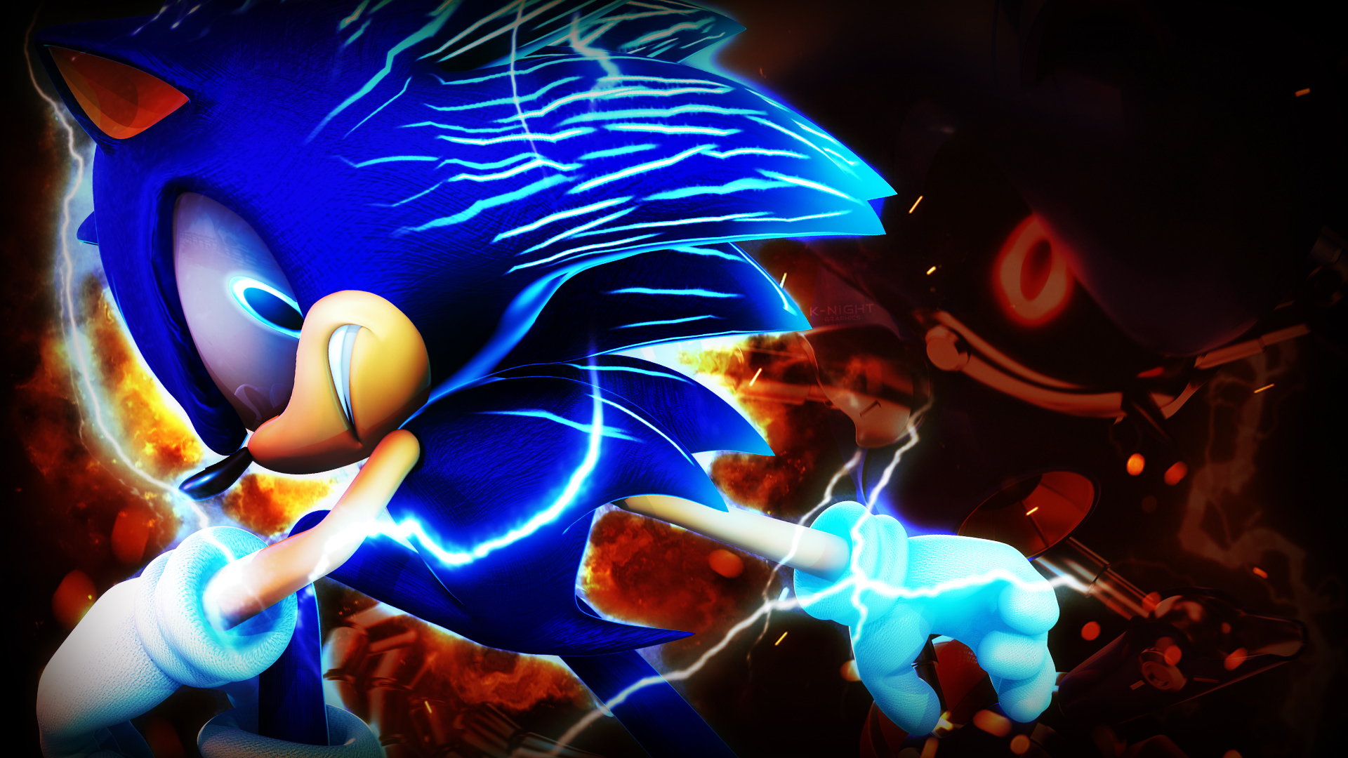 Sonic the Hedgehog vs Metal Sonic by JackTheKnight