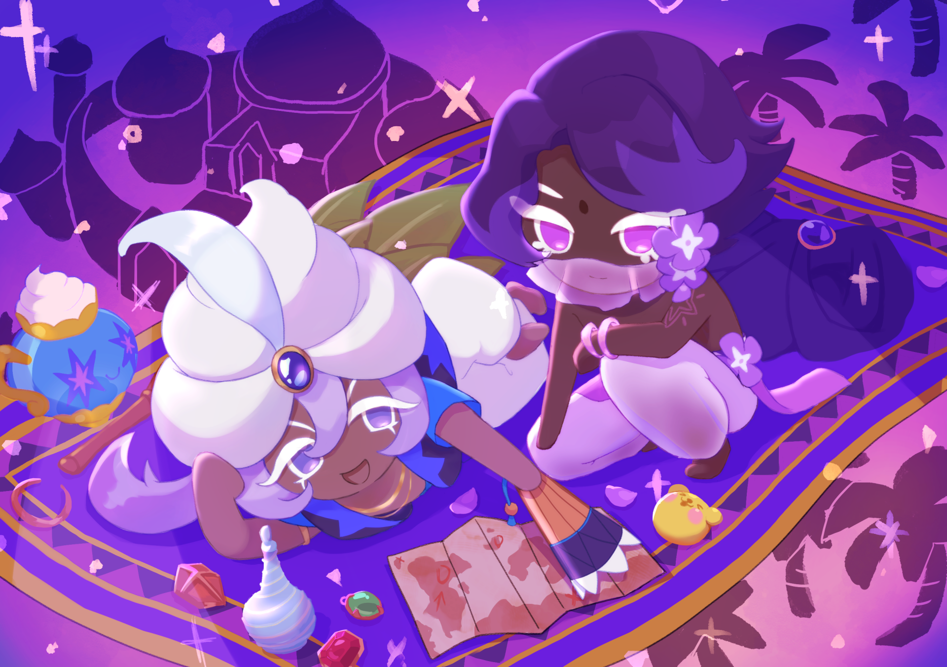 Download Yogurt Cream Cookie (Cookie Run) Lilac Cookie (Cookie Run) Video Game Cookie Run: OvenBreak HD Wallpaper
