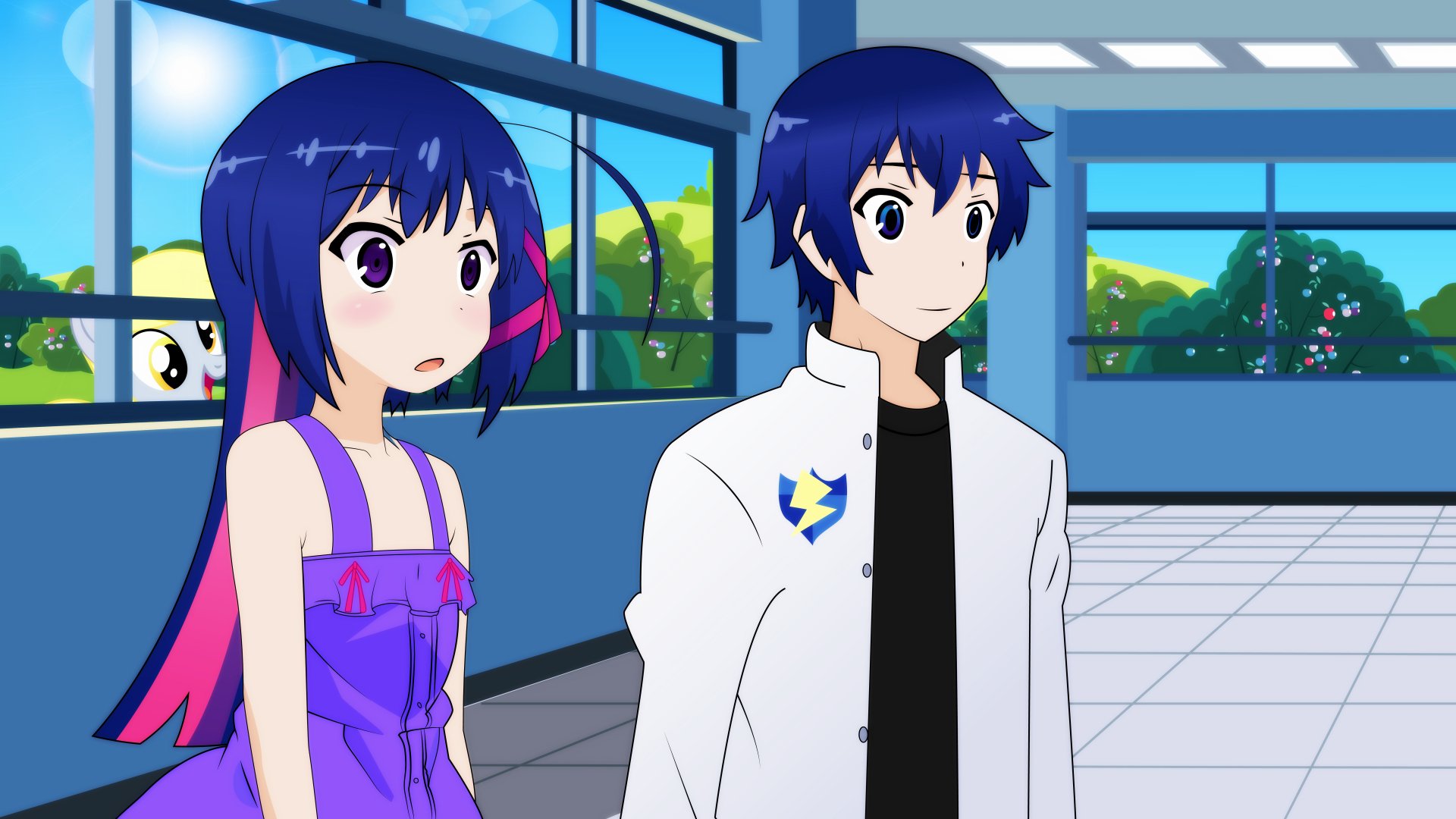 Download Derpy Hooves Flash Sentry Twilight Sparkle Anime Crossover 8k Ultra HD Wallpaper by destiny-tails