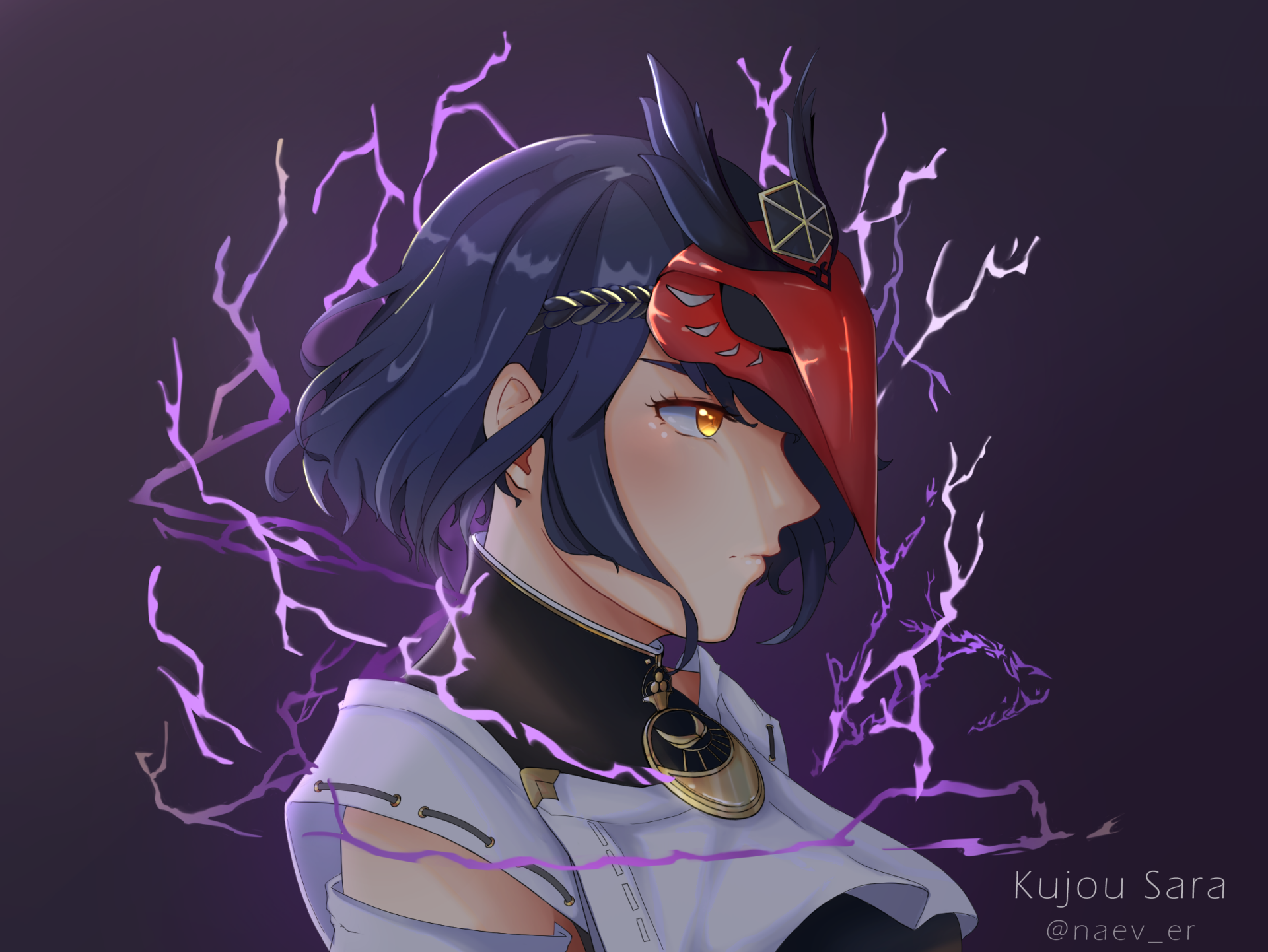 Download Kujou Sara Video Game Genshin Impact HD Wallpaper