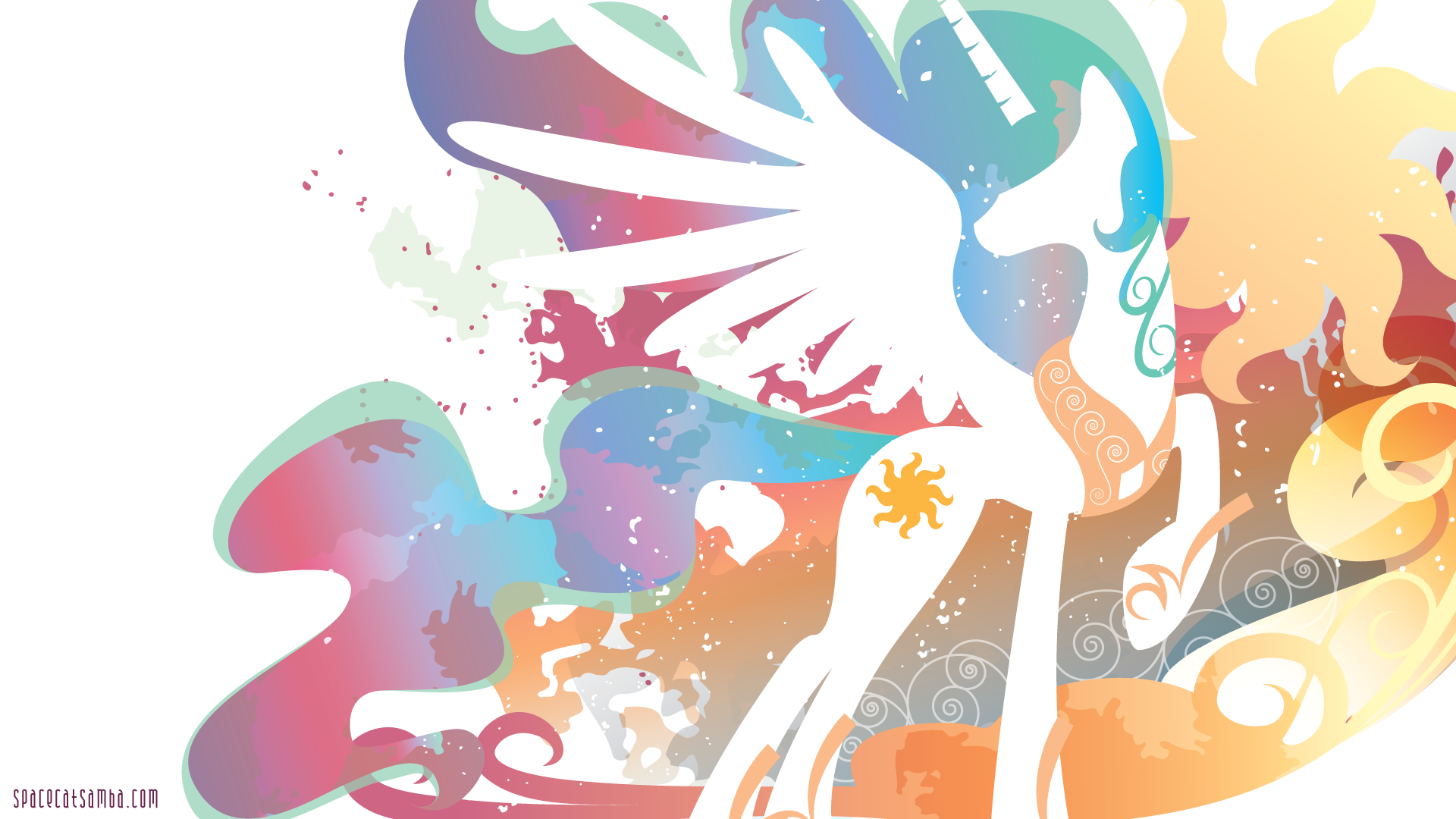 4K Ultra HD Minimalist Princess Celestia Wallpaper by sambaneko