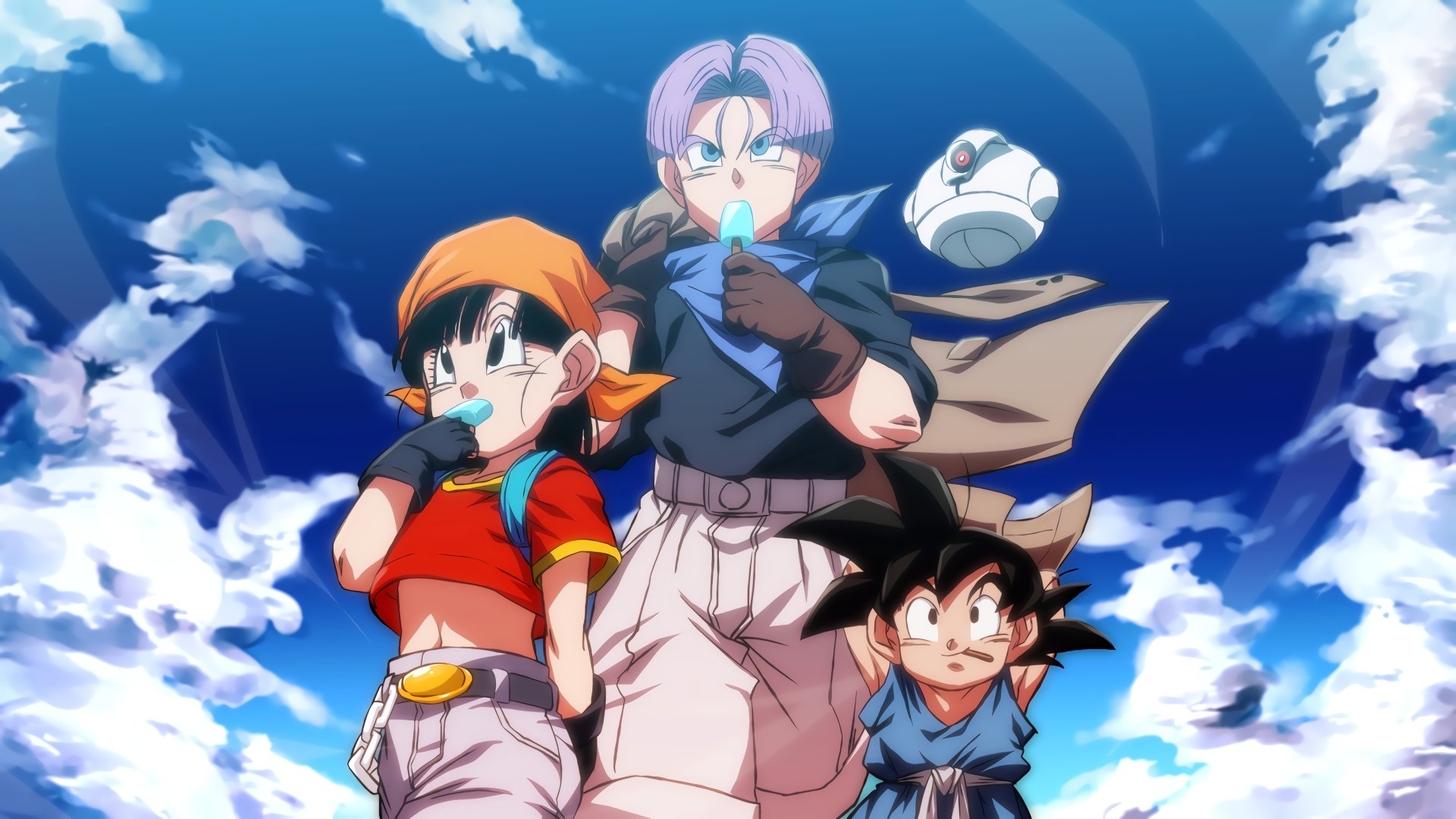 Goku, Pan, trunks and giru  Anime dragon ball super, Anime dragon