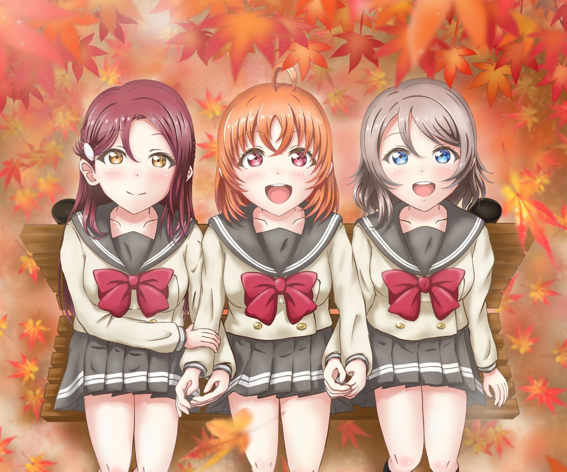 Download You Watanabe Chika Takami Riko Sakurauchi Anime Love Live! Sunshine!! HD Wallpaper by Dvermayo