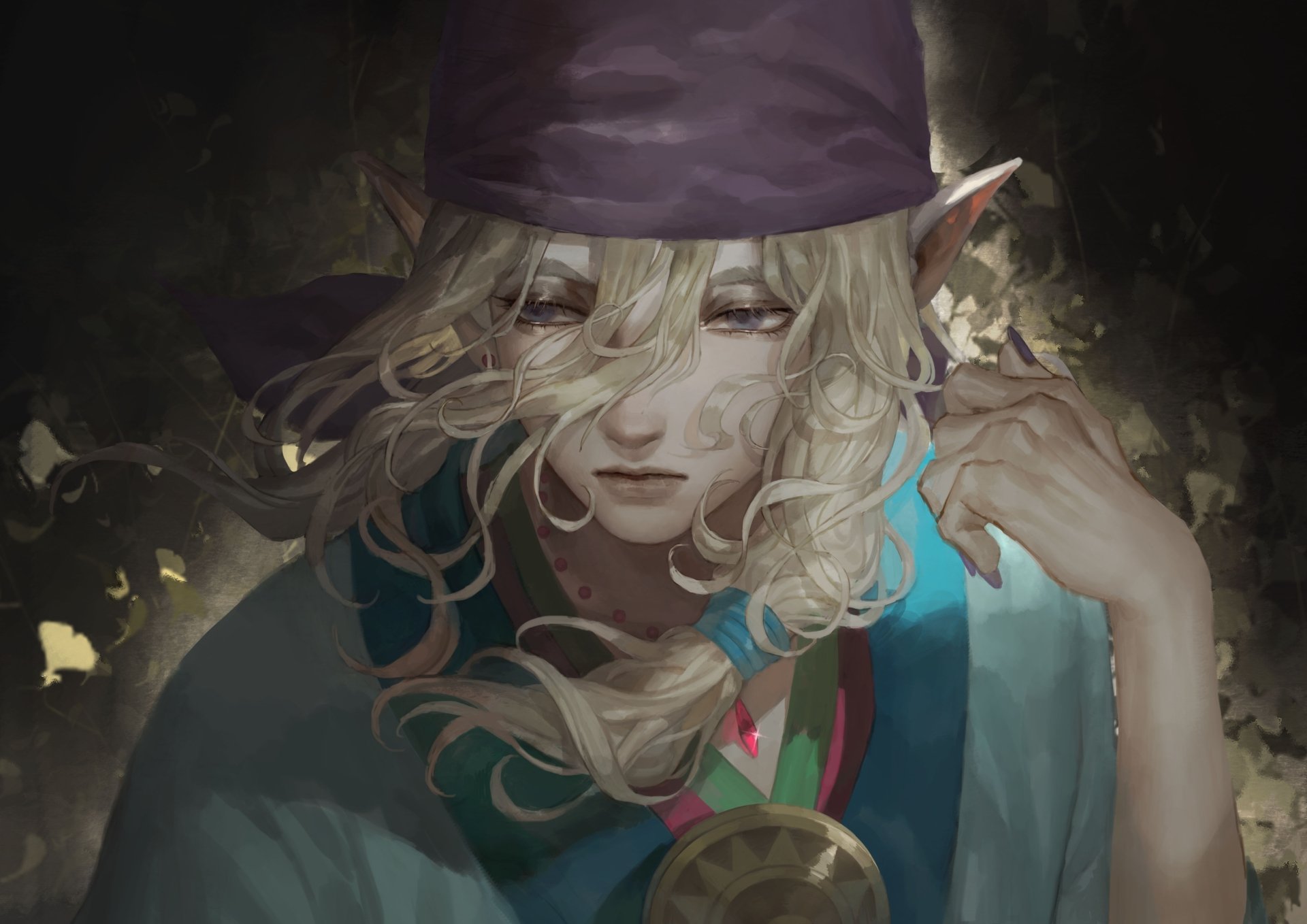 Detailed 4K Ultra HD anime wallpaper featuring Kusuriuri from Mononoke, styled in the aesthetic of Princess Mononoke with intricate lighting and textures for PC desktops.