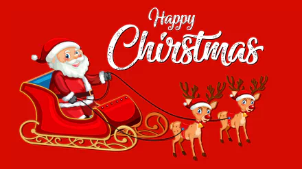 sleigh Santa holiday Christmas HD Desktop Wallpaper | Background Image