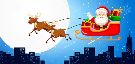sleigh Santa holiday Christmas HD Desktop Wallpaper | Background Image
