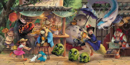 Studio Ghibli Hayao Miyazaki Anime crossover HD Desktop Wallpaper | Background Image