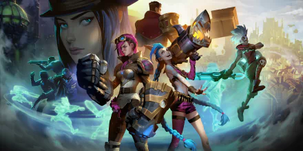 Ekko (League of Legends) Caitlyn (League Of Legends) VI (League Of Legends) Jinx (League Of Legends) TV Show Arcane HD Desktop Wallpaper | Background Image