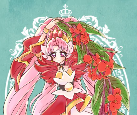 Cure Scarlet Akagi Towa Anime Go! Princess Pretty Cure HD Desktop Wallpaper | Background Image