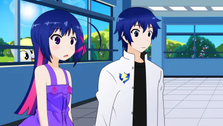 Derpy Hooves Flash Sentry Twilight Sparkle Anime crossover HD Desktop Wallpaper | Background Image