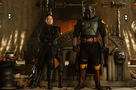 Temuera Morrison Ming-Na Wen Fennec Shand Boba Fett movie The Book of Boba Fett HD Desktop Wallpaper | Background Image
