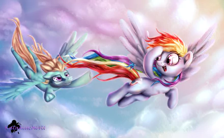 Zephyr Breeze Rainbow Dash TV Show My Little Pony: Friendship Is Magic HD Desktop Wallpaper | Background Image