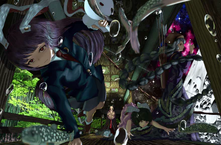 Eirin Yagokoro Reisen Udongein Inaba Tewi Inaba Kaguya Houraisan Anime Touhou HD Desktop Wallpaper | Background Image