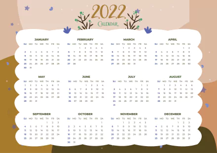  2022 Calendar by Harisankar Sahoo