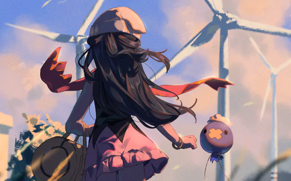 Dawn (Pokémon) Drifloon (Pokémon) Anime Pokemon HD Desktop Wallpaper | Background Image