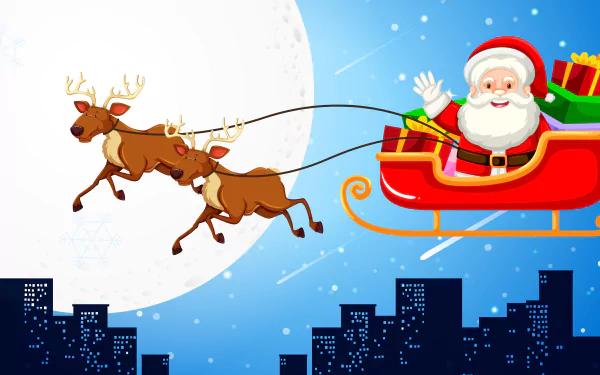 sleigh Santa holiday Christmas HD Desktop Wallpaper | Background Image