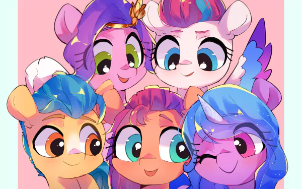 Zipp Storm Sunny Starscout Pipp Petals Izzy Moonbow Hitch Trailblazer movie My Little Pony: A New Generation HD Desktop Wallpaper | Background Image