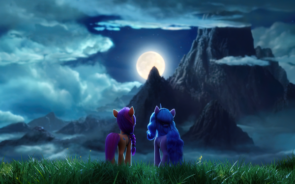 Movie My Little Pony: A New Generation My Little Pony Sunny Starscout Izzy Moonbow Moon Night Pony HD Wallpaper | Background Image