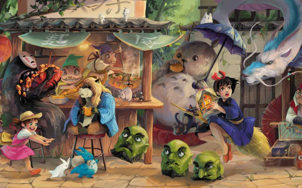 Studio Ghibli Hayao Miyazaki Anime crossover HD Desktop Wallpaper | Background Image