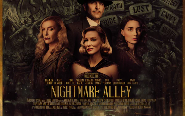 Toni Collette Rooney Mara Bradley Cooper Cate Blanchett movie Nightmare Alley HD Desktop Wallpaper | Background Image