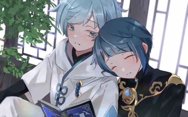 Xingqiu (Genshin Impact) Chongyun (Genshin Impact) video game Genshin Impact HD Desktop Wallpaper | Background Image