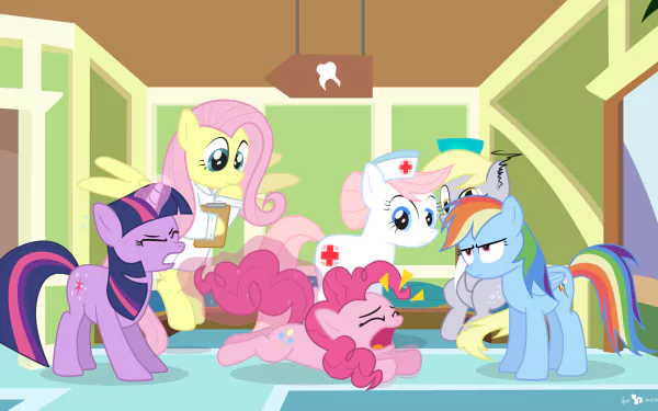 Derpy Hooves Nurse Redheart Fluttershy (My Little Pony) Rainbow Dash Pinkie Pie Twilight Sparkle TV Show My Little Pony: Friendship Is Magic HD Desktop Wallpaper | Background Image