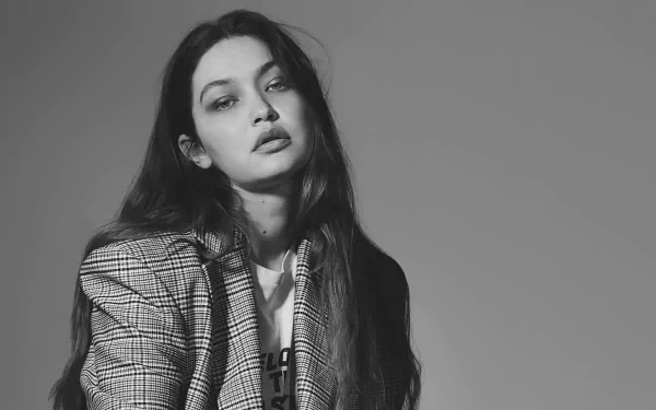 Black & White Celebrity Gigi Hadid HD Desktop Wallpaper | Background Image