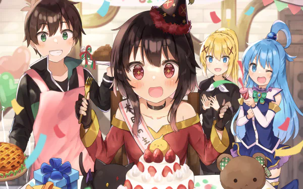 Kazuma Satou Megumin (KonoSuba) Lalatina Dustiness Ford Aqua (KonoSuba) Anime KonoSuba - God’s blessing on this wonderful world!! HD Desktop Wallpaper | Background Image