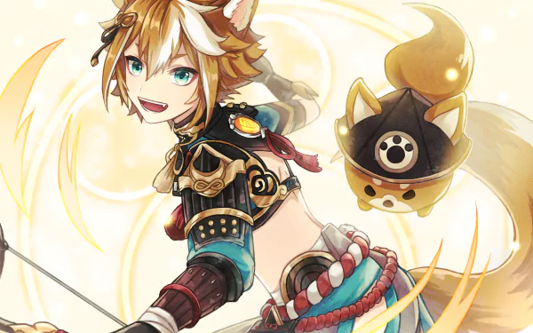 Taroumaru (Genshin Impact) Gorou (Genshin Impact) video game Genshin Impact HD Desktop Wallpaper | Background Image