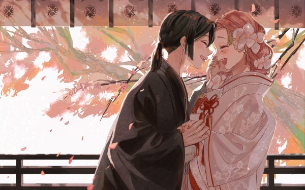 Anime Demon Slayer: Kimetsu no Yaiba Obanai Iguro Mitsuri Kanroji HD Wallpaper | Background Image