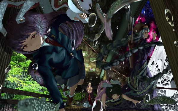 Eirin Yagokoro Reisen Udongein Inaba Tewi Inaba Kaguya Houraisan Anime Touhou HD Desktop Wallpaper | Background Image