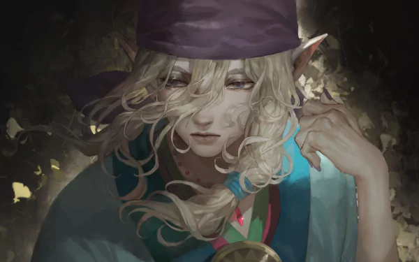 Detailed 4K Ultra HD anime wallpaper featuring Kusuriuri from Mononoke, styled in the aesthetic of Princess Mononoke with intricate lighting and textures for PC desktops.