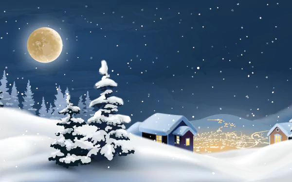 night snow artistic winter winter night HD Desktop Wallpaper | Background Image