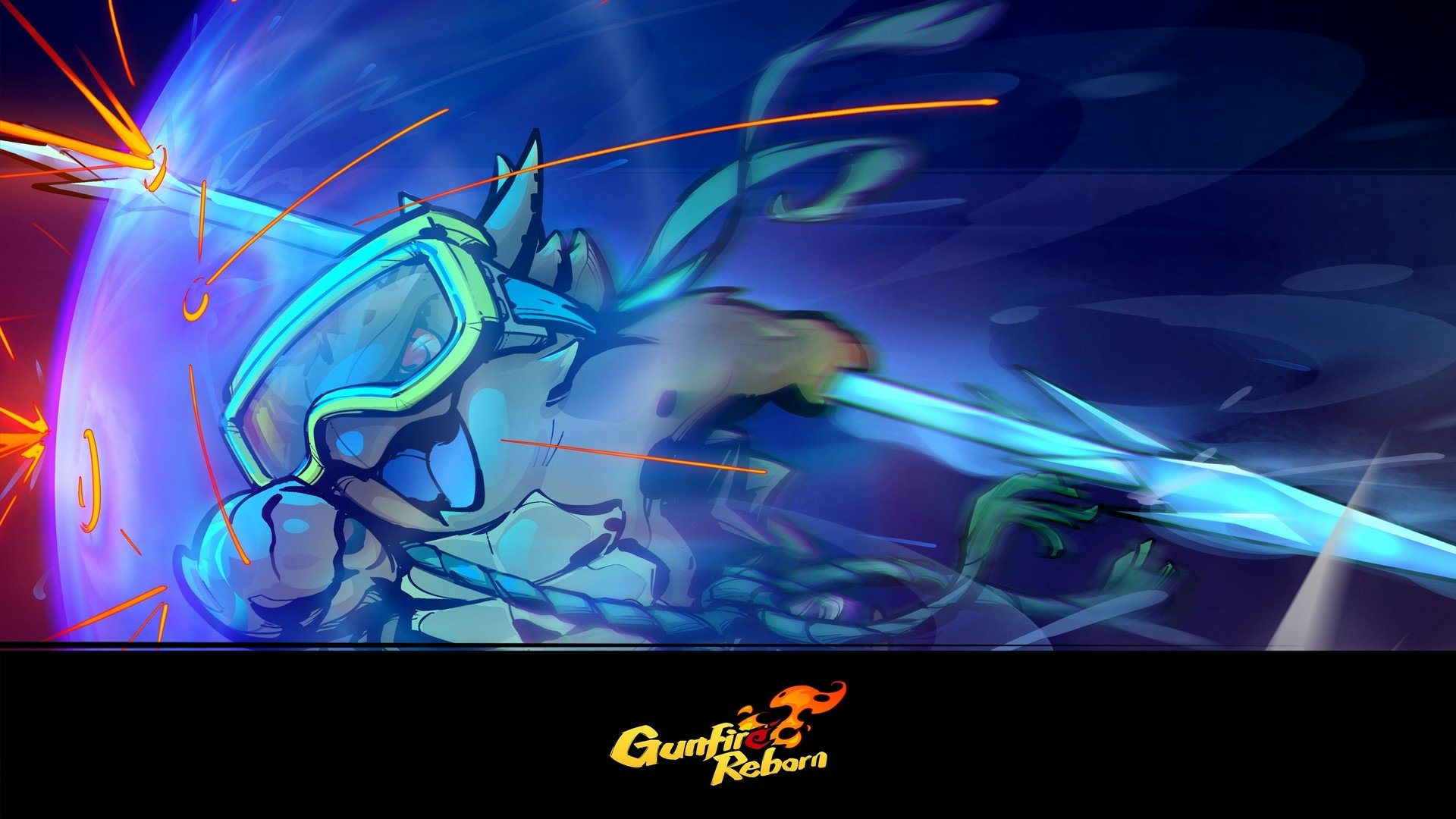 HD desktop wallpaper featuring dynamic action from the game Gunfire Reborn, with vibrant colors and character in combat.